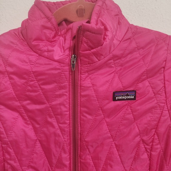 Patagonia Pink Quilted Puffer Jacket Kids Large( 12 )Winter Warm Outerwear - Picture 2 of 4